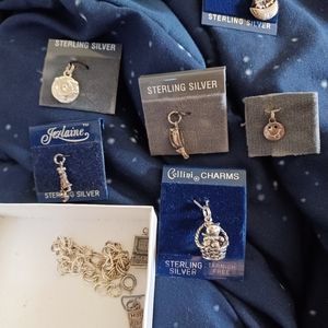 Vintage  sterling silver Jerlaine and cellini charms bracelet